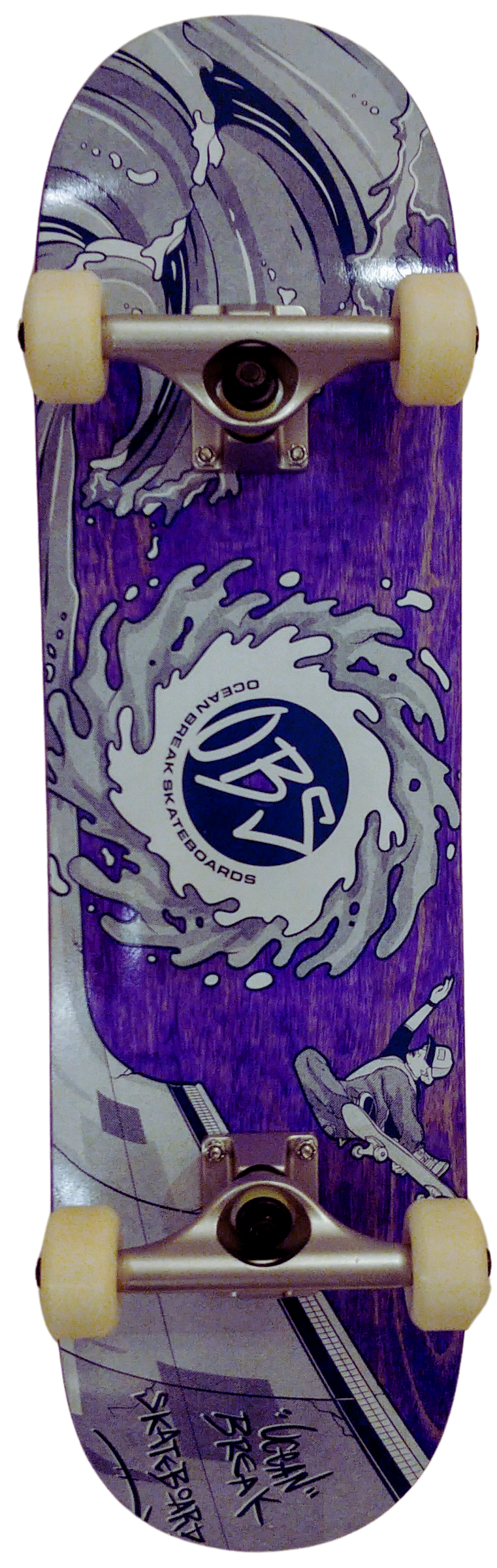 Purple skateboard bottom